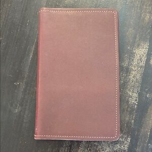 Leather Passport Wallet - Burgundy